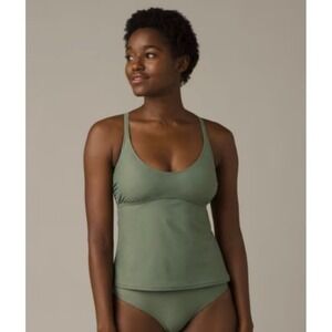 NWT Prana Marina Tankini Swim Top Army Green D Cup Large / 38D Swimsuit